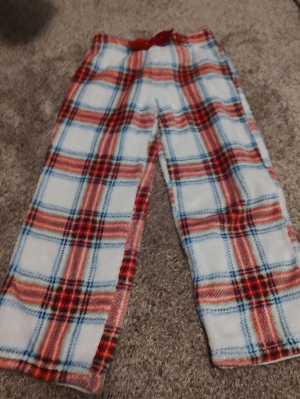 wonder nation Red & Blue Plaid Fleece Pajama Bottoms